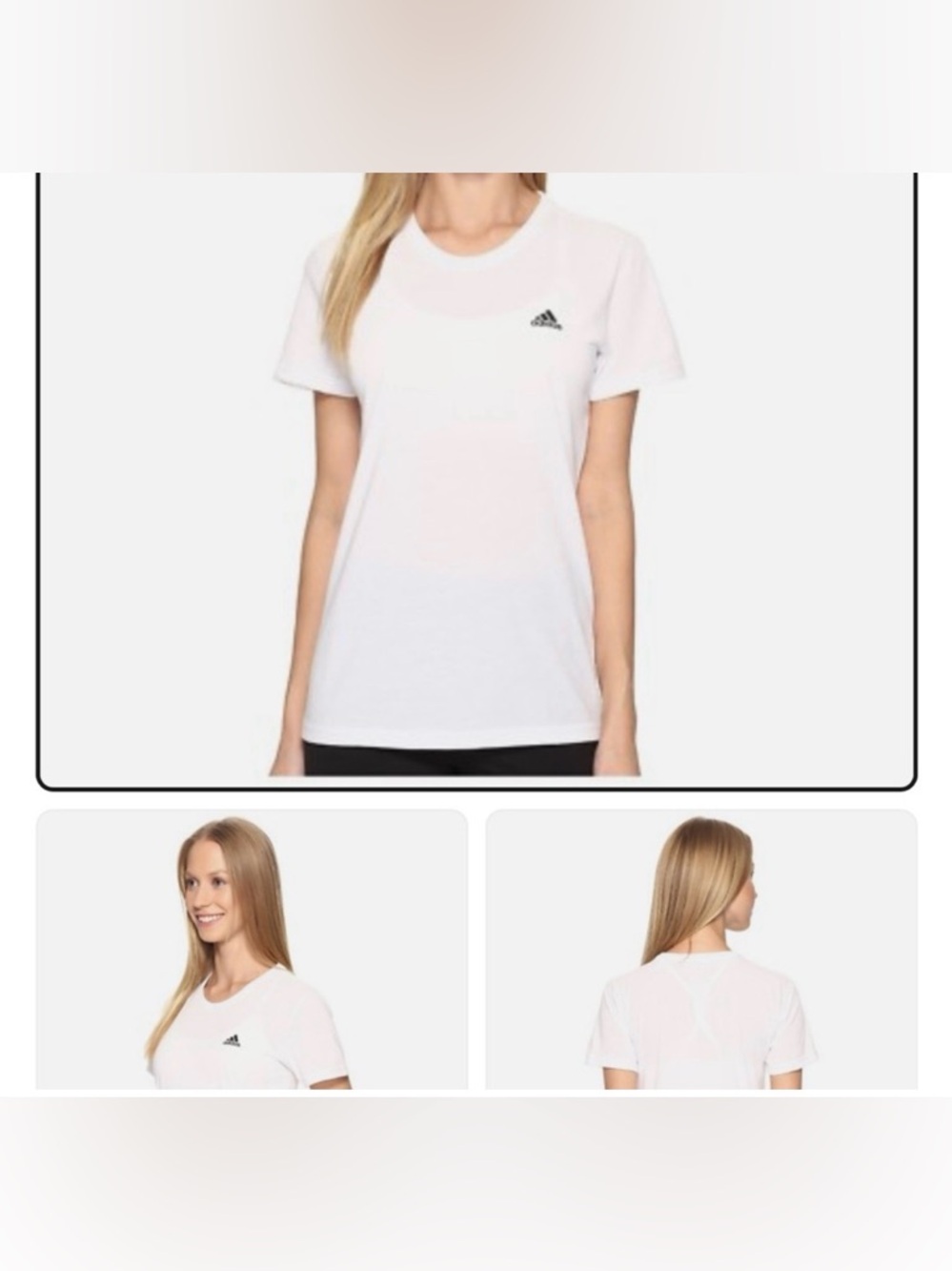 adidas White Climalite Techfit Training Tee with Black Logos women’s size SMALL